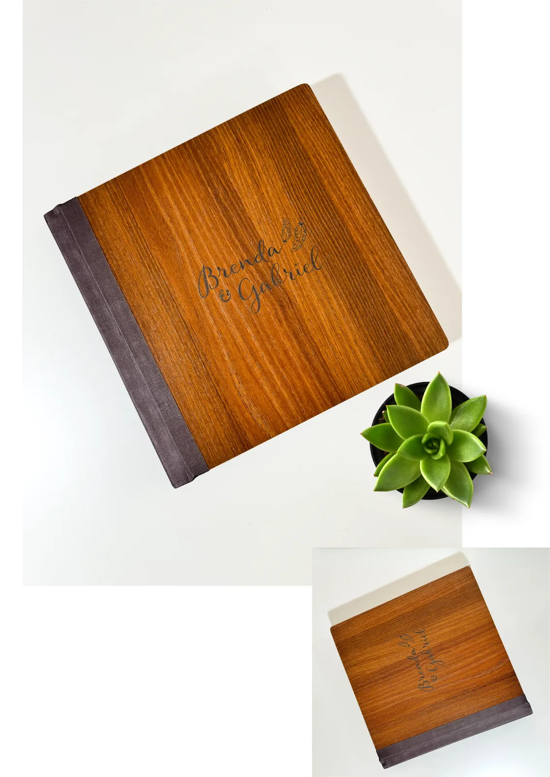 Álbum Wooden com capa em madeira nobre